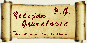Milijan Gavrilović vizit kartica